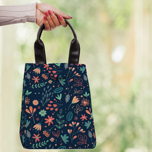 Printed Lunch Bag With Handle - Uncommongifts.in